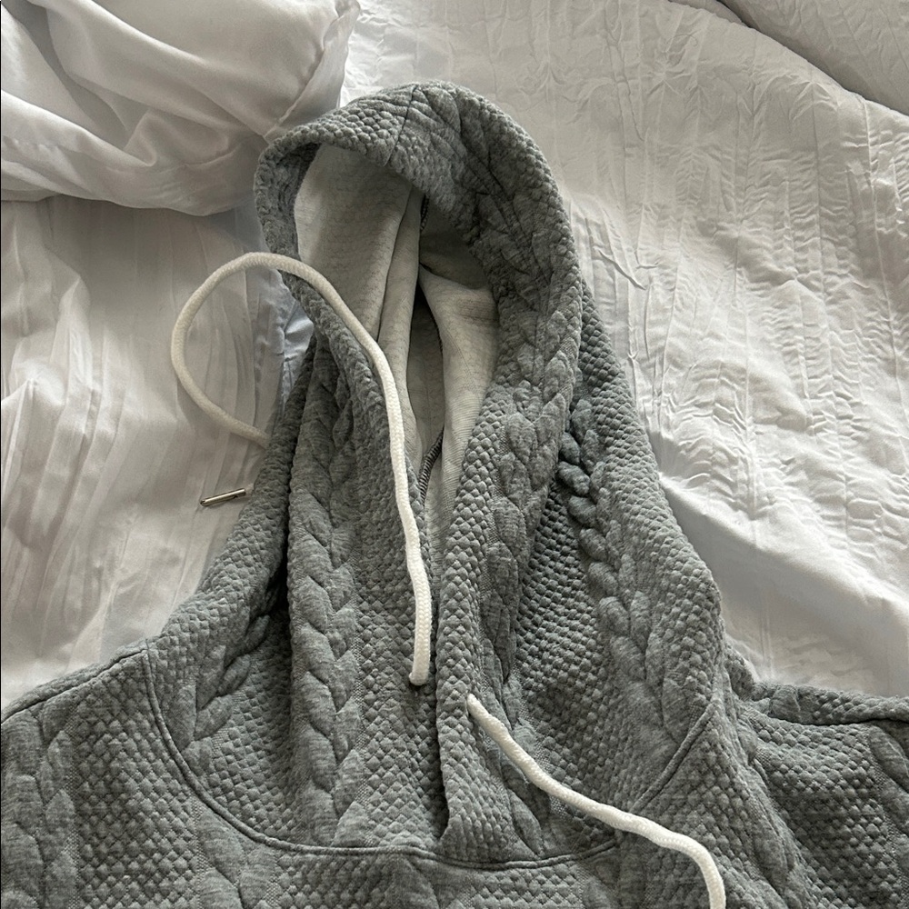 Gray Textured Men's Hoodie